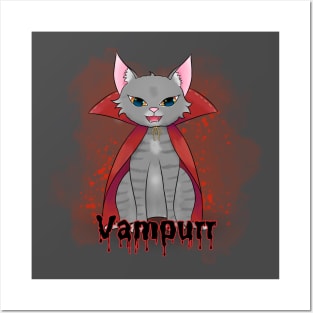 Kawaii Vampire Cat Posters and Art